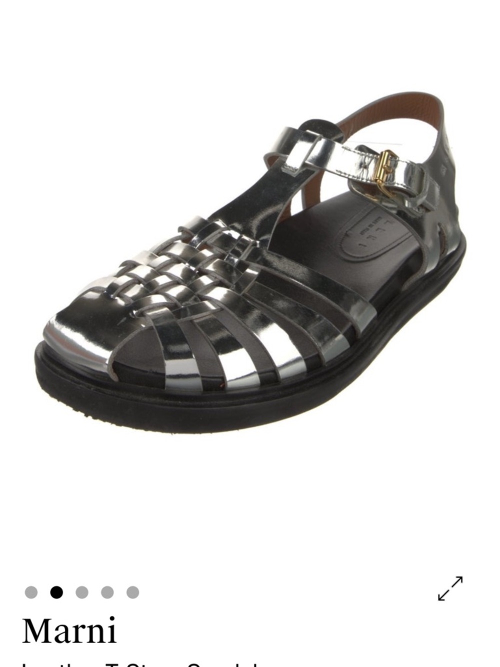Marni Silver Metallic Woven Fisherman-style Sandals - Picture 6 of 9